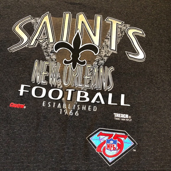 Vintage 1994 Trench Ultra NFL Saints T-Shirt - Picture 3 of 5